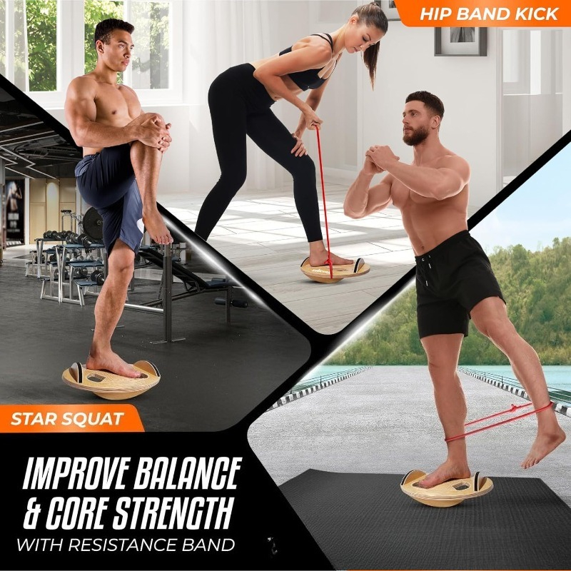 Wooden Fitness Balance Board A - Yoga Fitness Training review and price